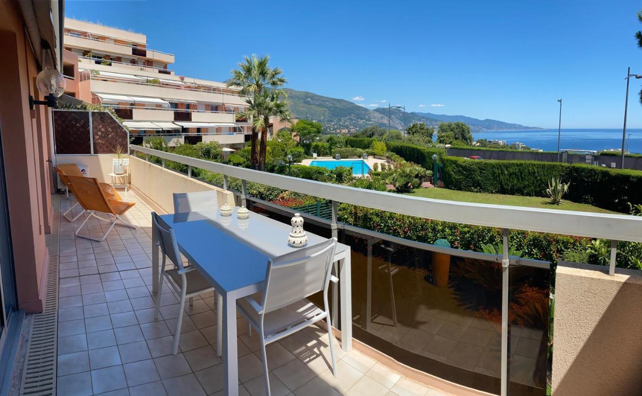 Superbe 2P Vue Mer, Ensoleille, Piscine Roquebrune-Cap-Martin Exterior foto